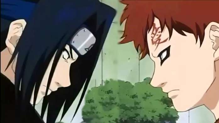 Sasuke follows Gaara alone instead of seeking assistance from his team mates