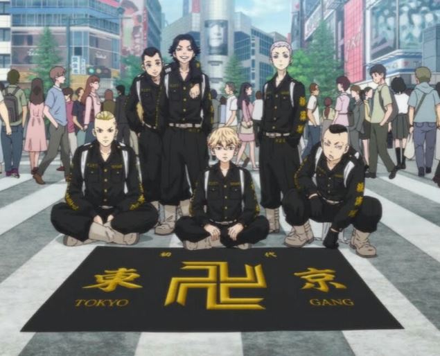 inauguration of the tokyo manji gang in shibuya crossing