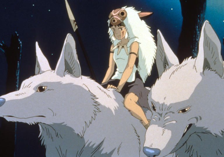 Download San Wolf God and the Forest Spirit in Princess Mononoke   Wallpaperscom
