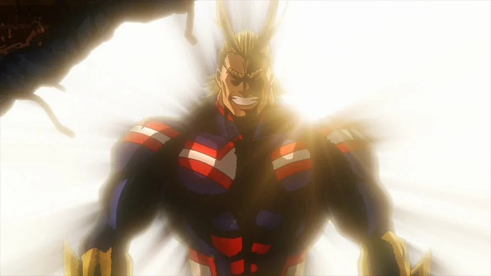 All Might, radiant, with a big smile.
