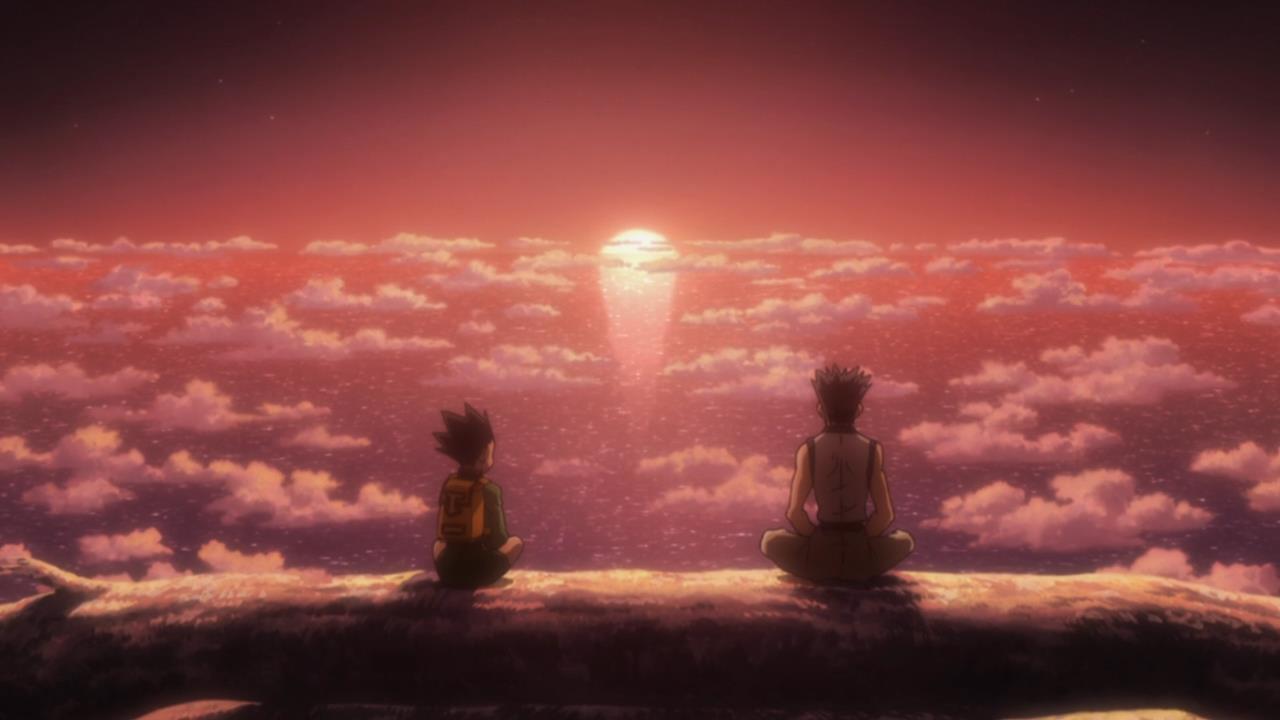 Gon and Ging sitting atop the World Tree
