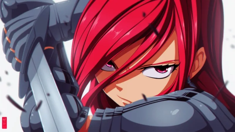 Erza Scarlet from Fairy Tail - best anime characters with red hair